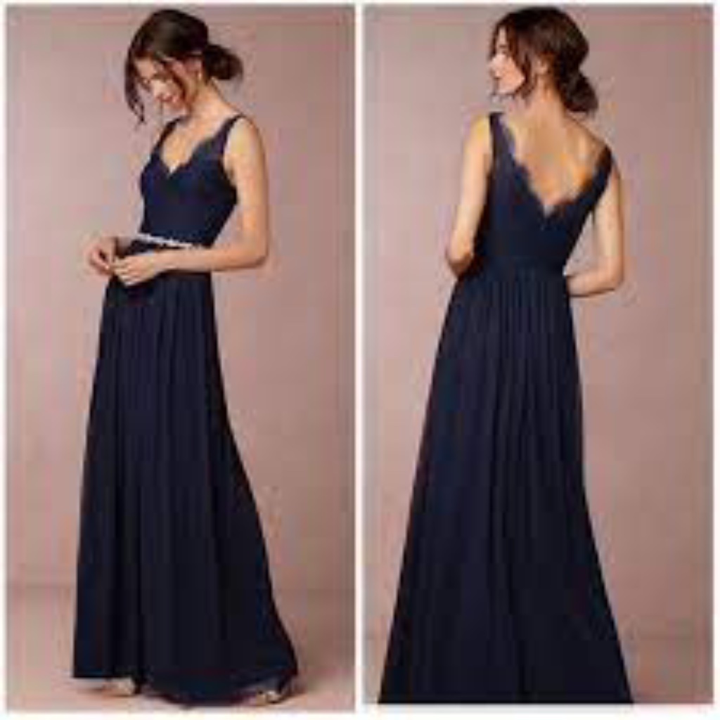 Bhldn Fleur Dress Sz 6 Navy - Formal Bridesmaid